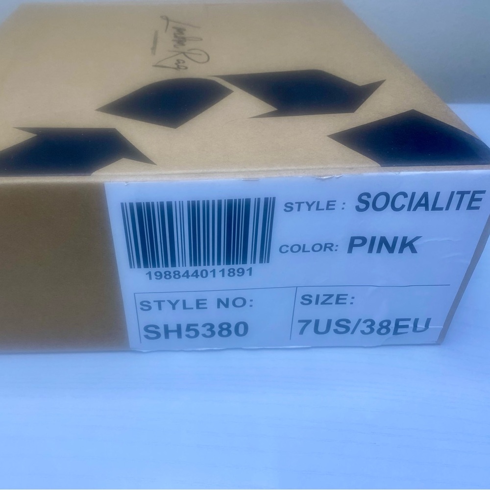 London Rag Socialite Sandal Chic Metallic Pink Platform Ankle Strap Heels - Picture 9 of 11